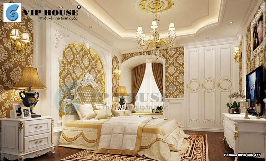 Mẫu phòng ngủ khách sạn phong cách cổ điển ấn tượng