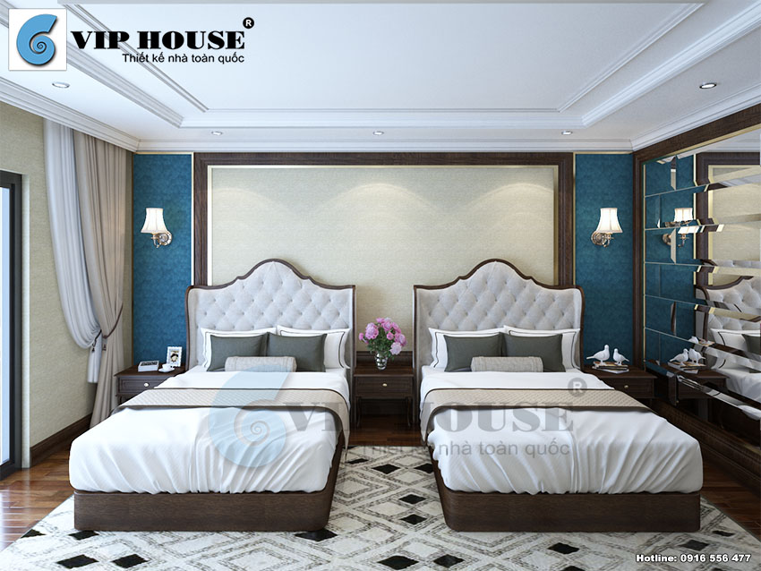 Hinh ảnh: Mẫu thiết kế phòng ngủ khách sạn 3 sao phong cách tân cổ điển