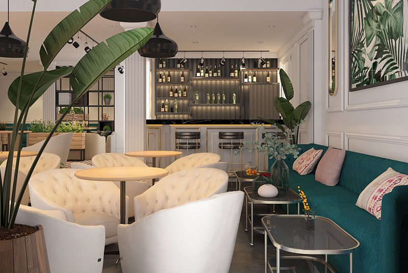Hình ảnh: Không gian nội thất quán cafe theo phong cách châu Âu hiện đại