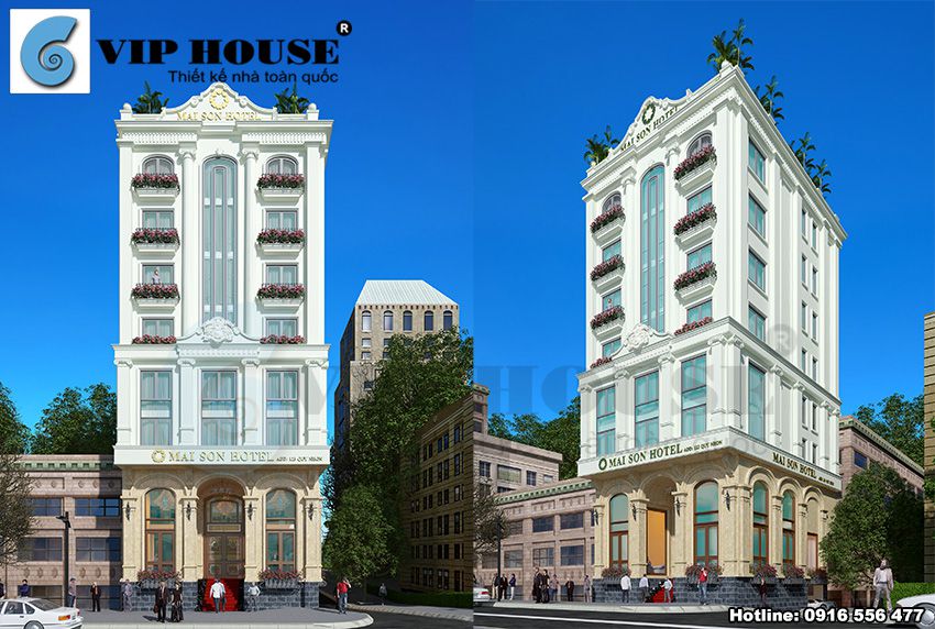 Hình ảnh: Mẫu thiết kế khách sạn 3 sao với kiến trúc 2 mặt tiền sang trọng