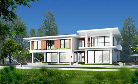 Biệt thự 2 tầng phong cách hiện đại