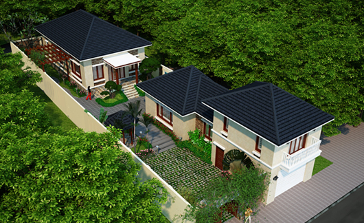 Nhà vườn 1 tầng phong cách hiện đại - VH TKNV 013