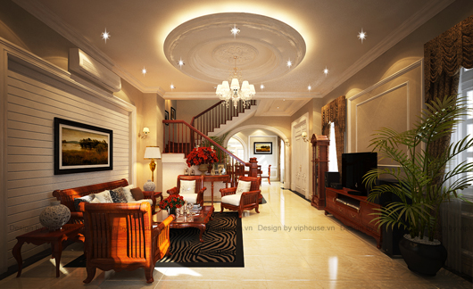 Nội thất nhà biệt thự đẹp kiểu Pháp