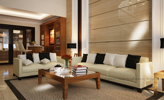 Nội thất nhà lệch tầng kiểu hiện đại