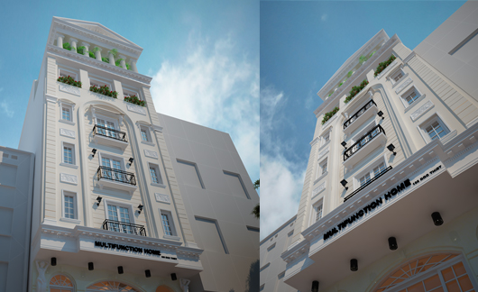 Thiết kế nhà ở kết hợp văn phòng kiểu Châu Âu