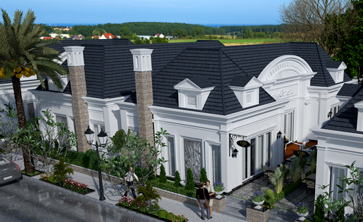 Biệt thự 1 tầng kiểu Pháp sang trọng