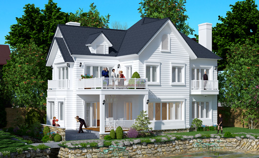 Thiết kế nhà ở tân cổ điển kiểu Pháp