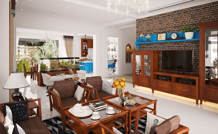 Thiết kế nội thất biệt thự xây thô tại Hà Nội