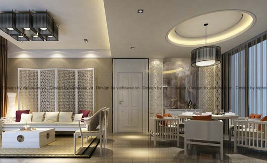 Thiết kế nội thất chung cư kiểu Á Đông