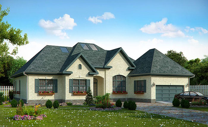 Biệt thự đẹp 1 tầng phong cách đồng quê