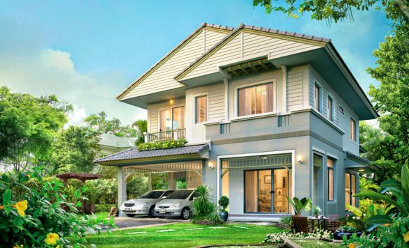 Mẫu nhà biệt thự 2 tầng đẹp mặt tiền đa phong cách