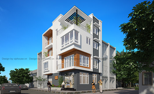 Thiết kế nhà 2 mặt tiền tại Hoài Đức, Hà Nội