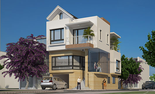 Thiết kế nhà 2 mặt tiền đẹp, hiện đại