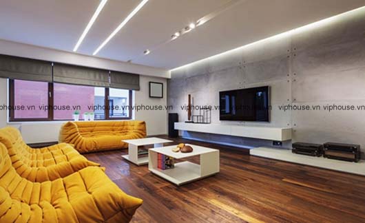 Thiết kế nội thất với vật liệu bê tông trần