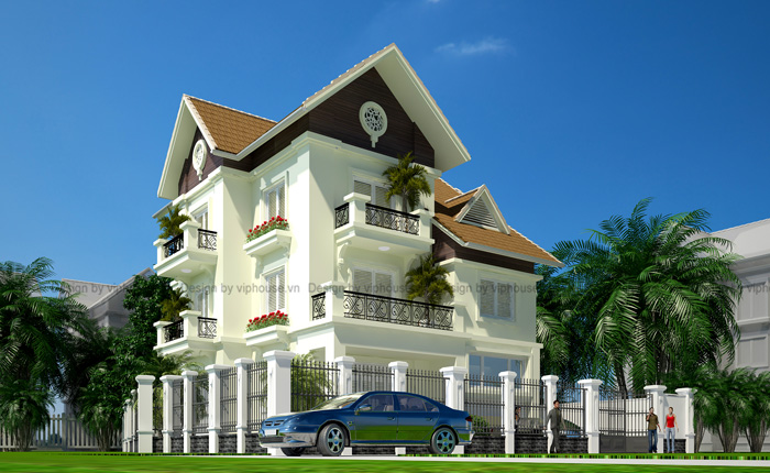 Thiết kế biệt thự 3 tầng tại Thái Nguyên
