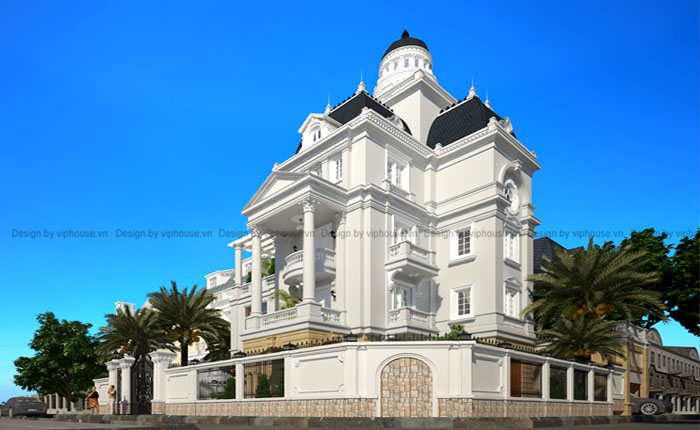 Thiết kế biệt thự Pháp trên đất 2 mặt tiền - VH BTP 029