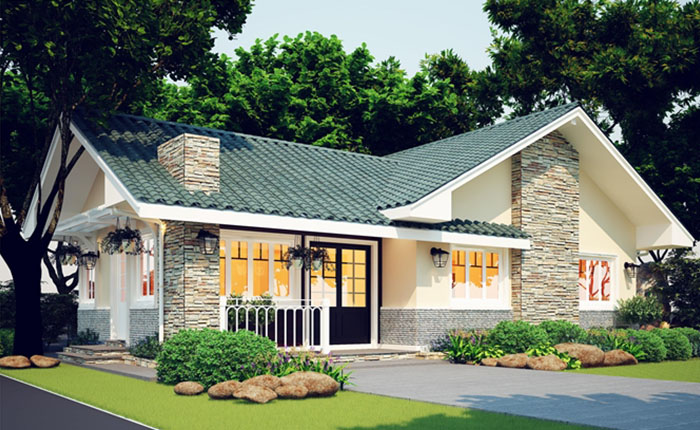 Nhà vườn 1 tầng đẹp theo phong cách đồng quê