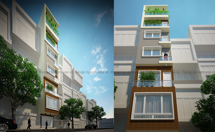Thiết kế nhà phố 3,7x10,9m 7 tầng có thang máy - VH NP MS017