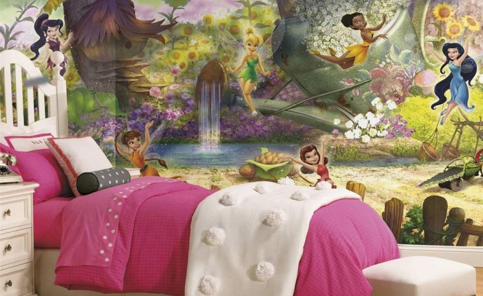 Thiết kế phòng ngủ bé gái với 6 ý tưởng giấy dán tường
