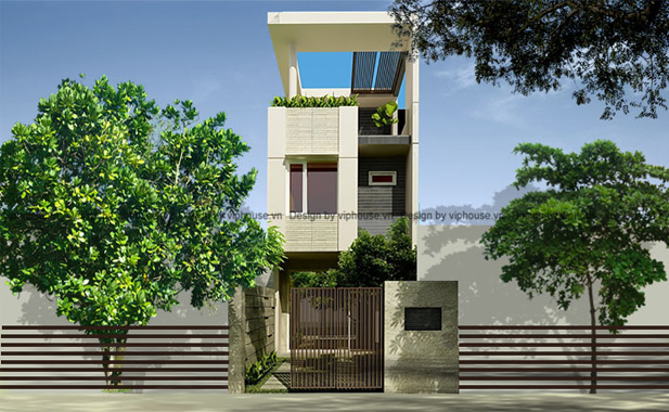 Thiết kế nhà phố 2,5 tầng kiểu hiện đại
