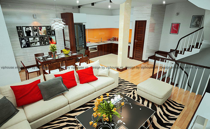 Thiết kế nội thất hiện đại nhà xây thô