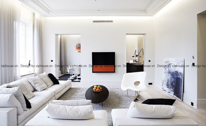 Nội thất chung cư đẹp, ấn tượng với màu sắc tương phản