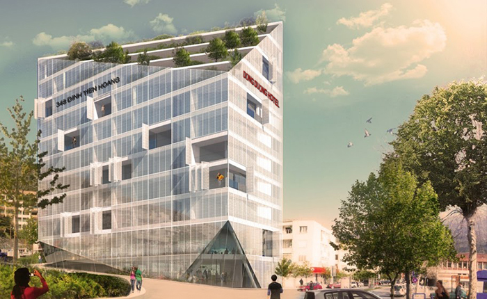 Thiết kế khách sạn hiện đại 9 tầng kiến trúc độc đáo - VH KS MS42