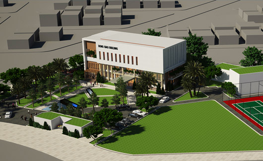 Thiết kế trụ sở làm việc 3 tầng hiện đại trên đất 9700m2