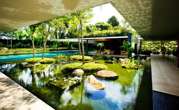 Không gian rất xanh trong nhà vườn hiện đại tại Singapore