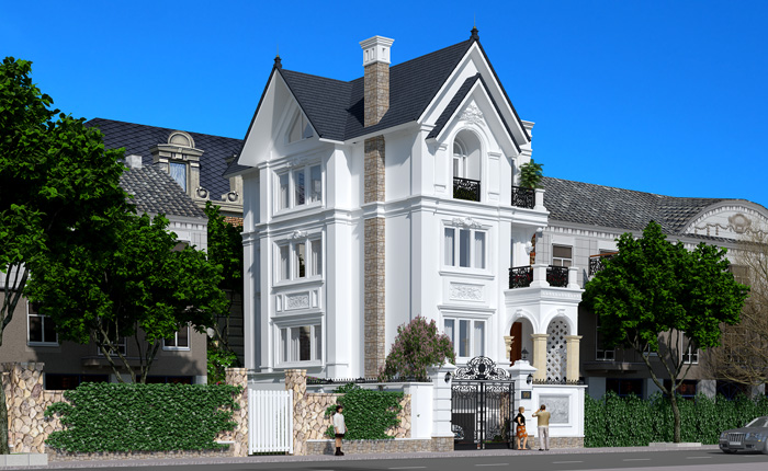 Cải tạo nhà xây thô thành biệt thự kiểu Pháp - VH BTP 014