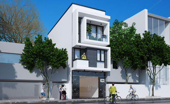 Thiết kế nhà phố 3 tầng tại Hà Nội