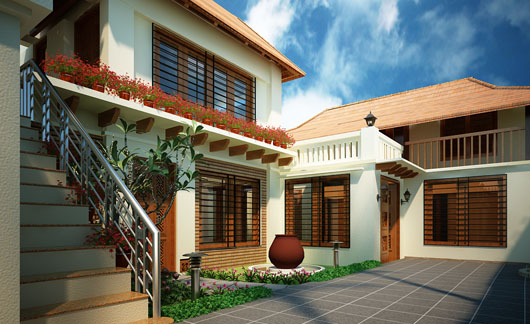 Biệt thự vườn kiểu truyền thống hiện đại