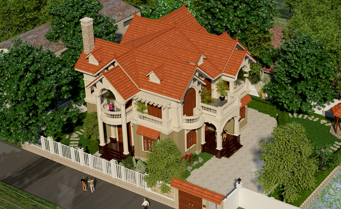 Thiết kế biệt thự vườn đẹp thoáng mát