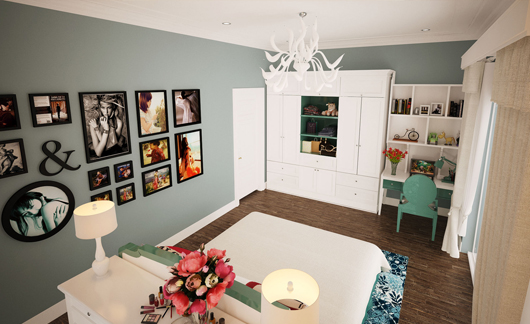 Thiết kế nội thất nhẹ nhàng mới mẻ với gam màu bạc hà