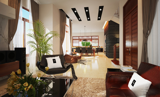 Thiết kế nội thất tiện nghi trong không gian sống liên thông