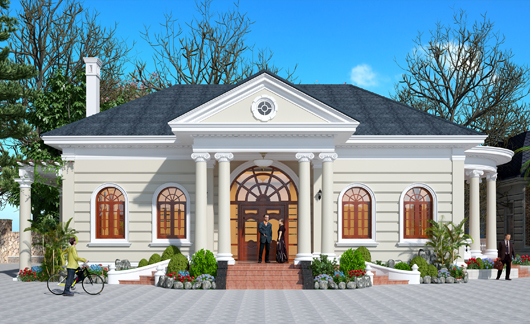 Tư vấn thiết kế biệt thự vườn 1 tầng kiểu Pháp