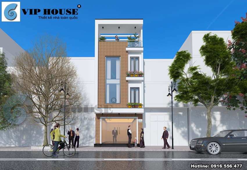Thiết kế nhà phố hiện đại 4 tầng tại Hà Nội 