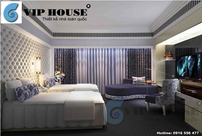 Thiết kế phòng ngủ khách sạn hiện đại và tiện nghi
